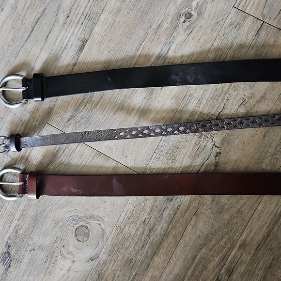 Womens Belt Set - Brown, Gray, and Black Length of Belts In Description - Picture 2 of 4